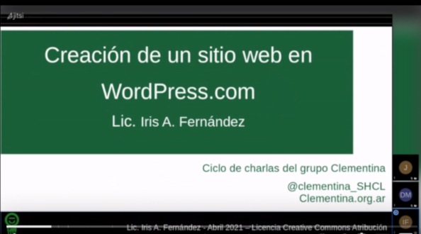 Enlace a la charla 3: Creación de un sitio en WordPress.com